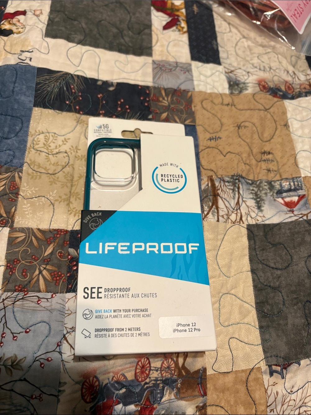 LifeProof SEE iPhone 12 / 12 Pro Case - Teal Trim with Clear Back